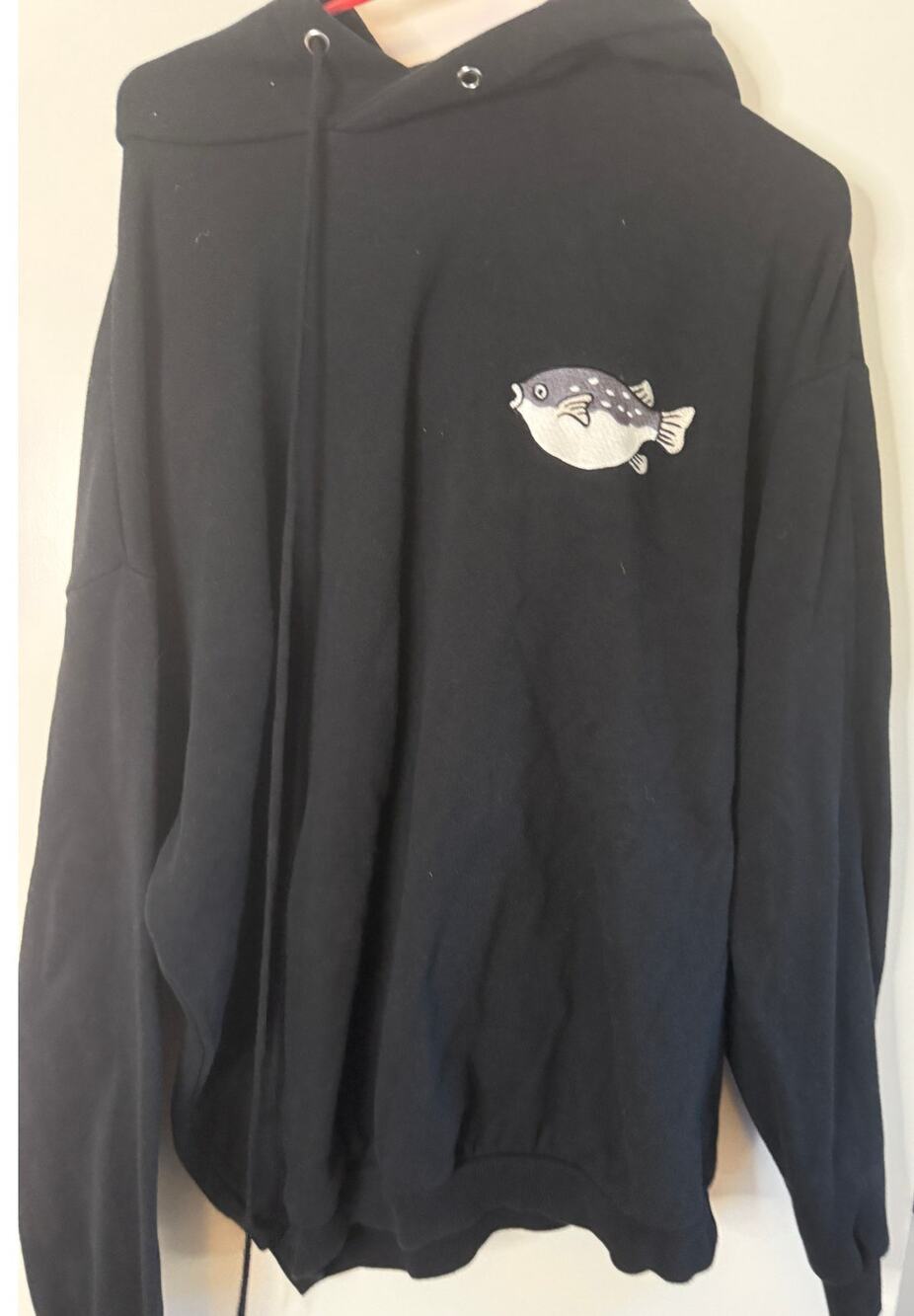 Punyus Fugu Blowfish Japanese Plus Size Women's Hoodie Black XXL 3